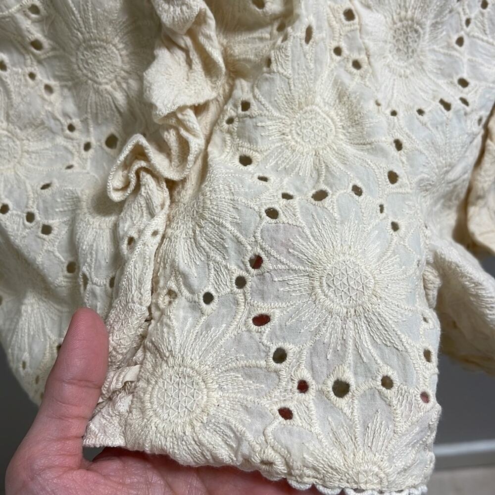 A23) Happy X Nature Sexy Open Back Ruffed Lace Sleeve Romper Short Pants size 12 - Picture 6 of 16